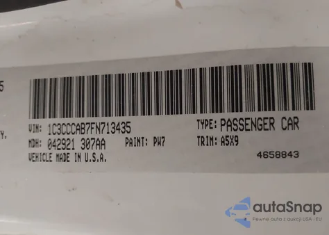 2015 Chrysler 200 Limited from USA, damaged, VIN 1C3CCCAB7FN713435